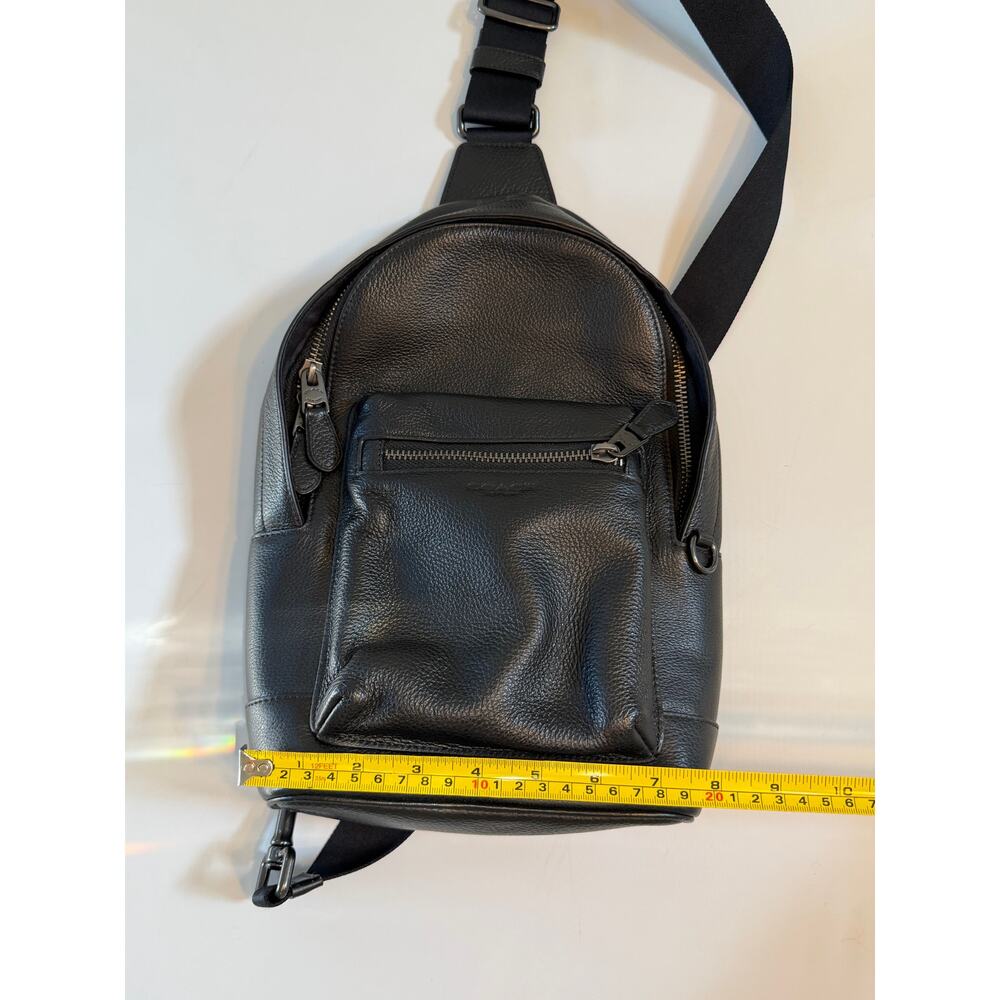 COACH West Pack Crossbody Backpack Leather Black - Picture 7 of 16